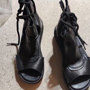 Black Women's Open-Toe Boots  By Strifaf